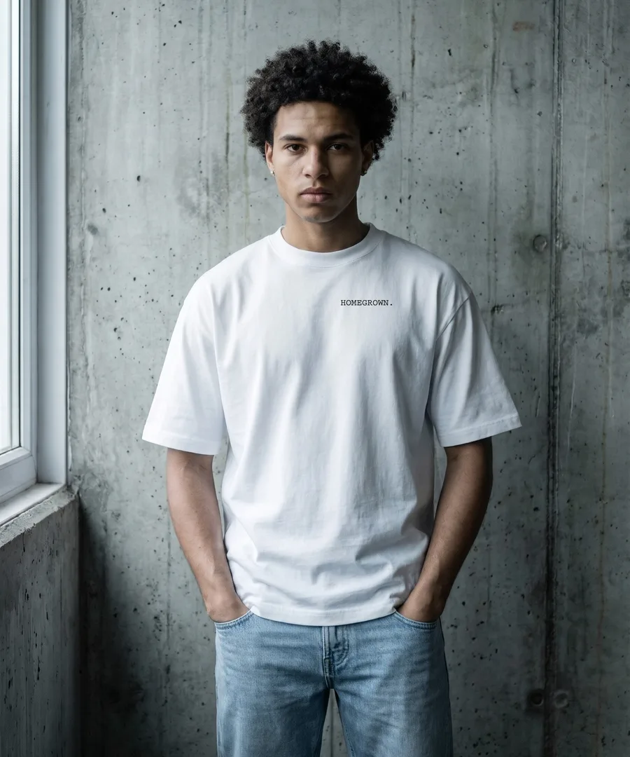 HOMEGROWN. Box Tee in White