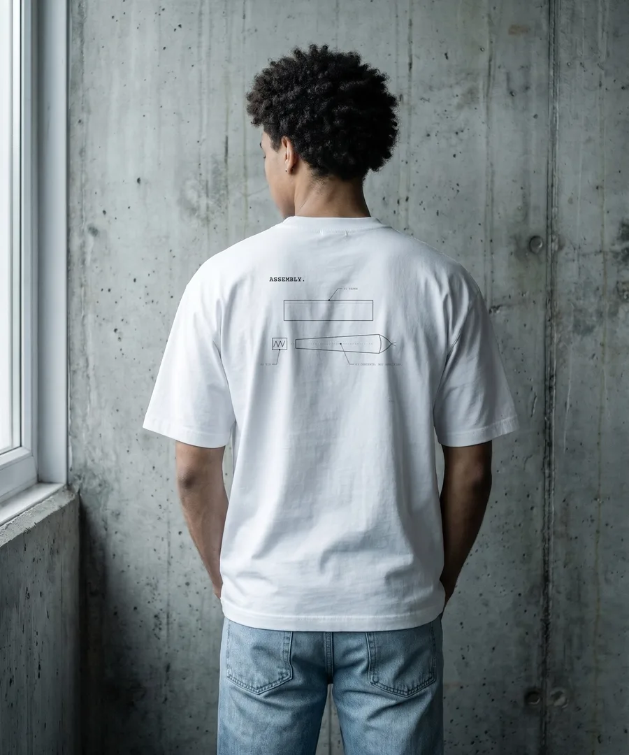 ASSEMBLY. Box Tee in White, back