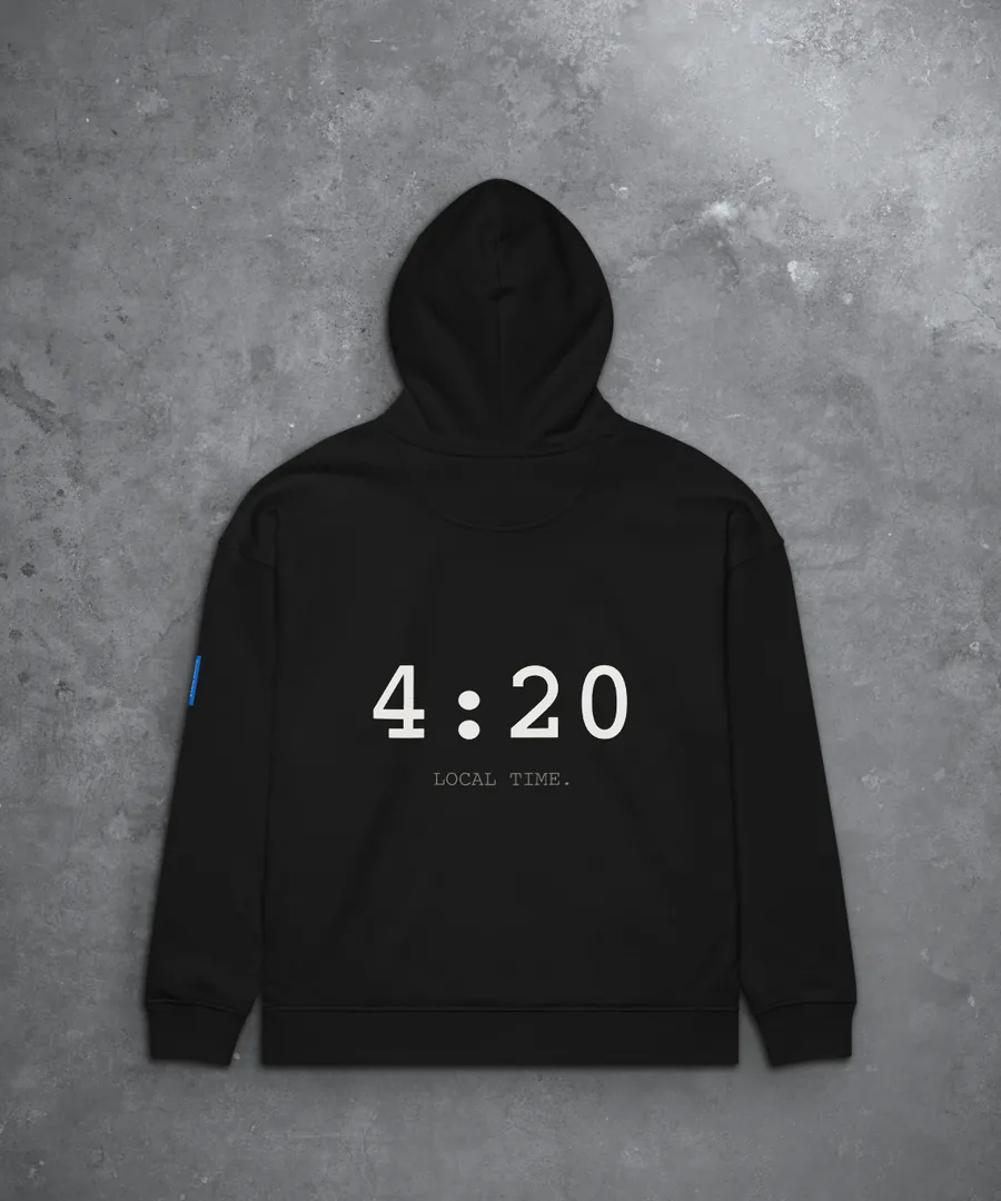 4:20 Hoodie in Black, back