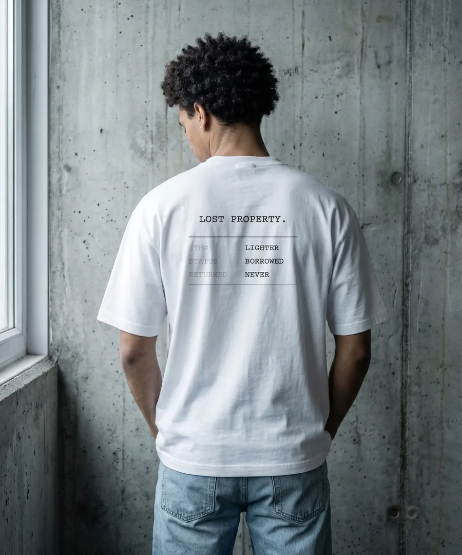 LOST PROPERTY. Box Tee in White, back