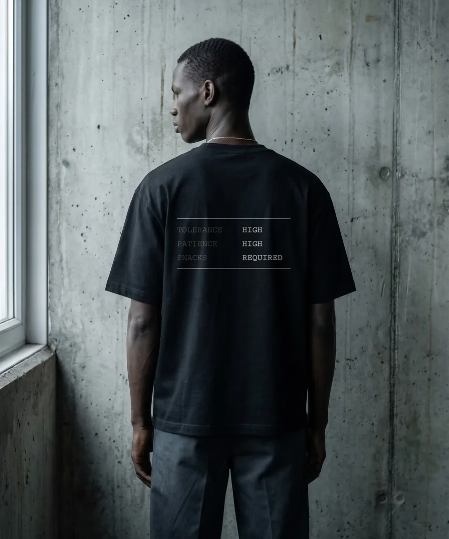 TOLERANCE Box Tee in Black, back