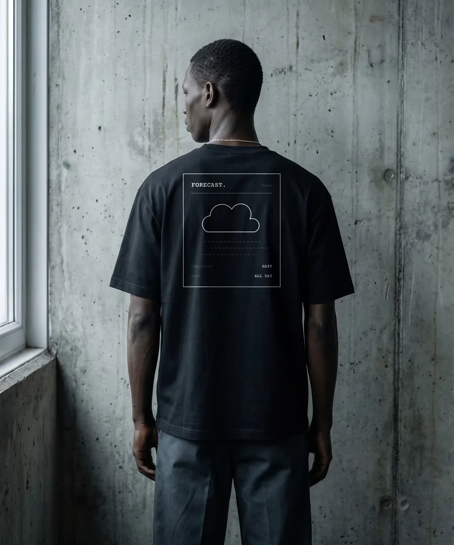FORECAST. Box Tee in Black, back